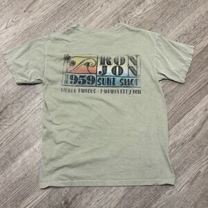 Ron Jon Surf Shop Panama City Beach T-Shirt Men Medium Green Comfort Colors 1959